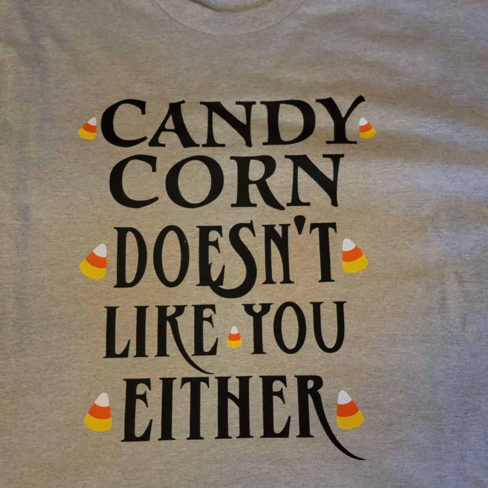 *CUSTOM TEE DESIGN* Gray Candy Corn Graphic Tee